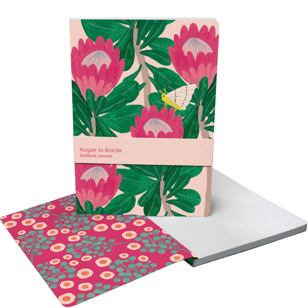 Roger la Borde King Protea A5 Softback Journal featuring artwork by Kate Pugsley