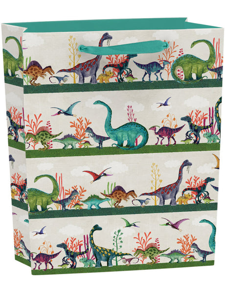 Roger la Borde Dino Mighty Medium Gift Bag featuring artwork by Katherine Quinn