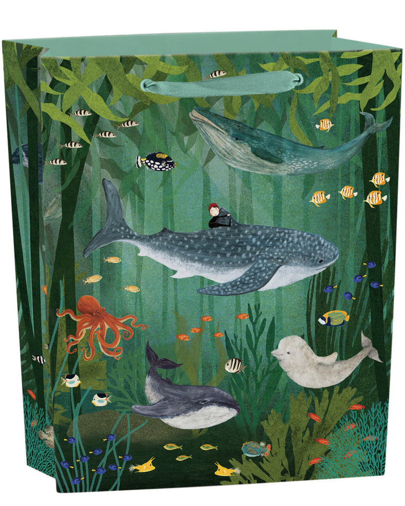 Roger la Borde Whale Song Medium Gift Bag featuring artwork by Katherine Quinn