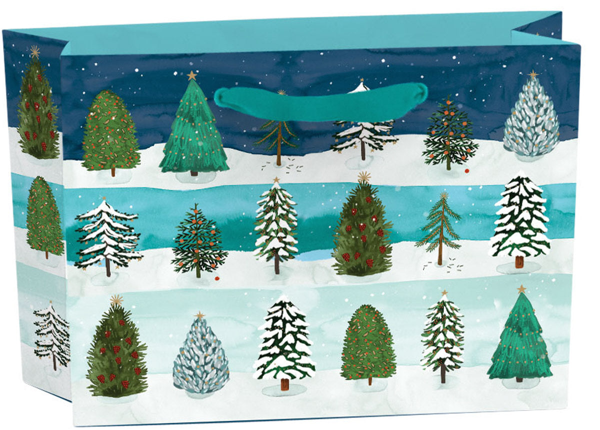 Roger la Borde Christmas Conifer Gift bag: small landscape featuring artwork by Katie Vernon