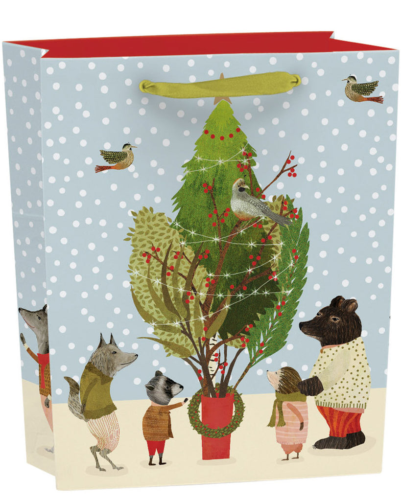 Roger la Borde Christmas Procession Medium Gift Bag featuring artwork by Katherine Quinn
