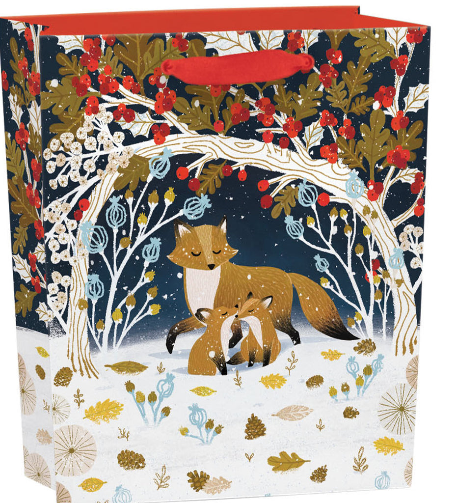 Roger la Borde Frosty Forest Small Gift Bag featuring artwork by Antoana Oreski
