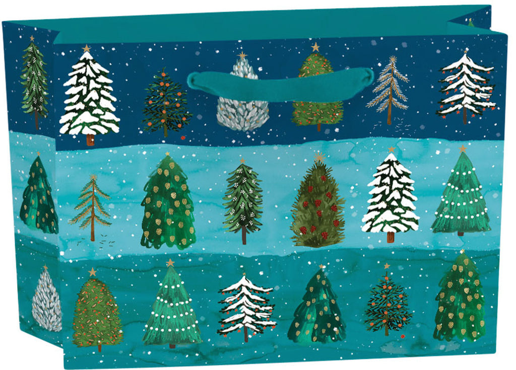 Roger la Borde Christmas Conifer Small Landscape Gift Bag featuring artwork by Katie Vernon