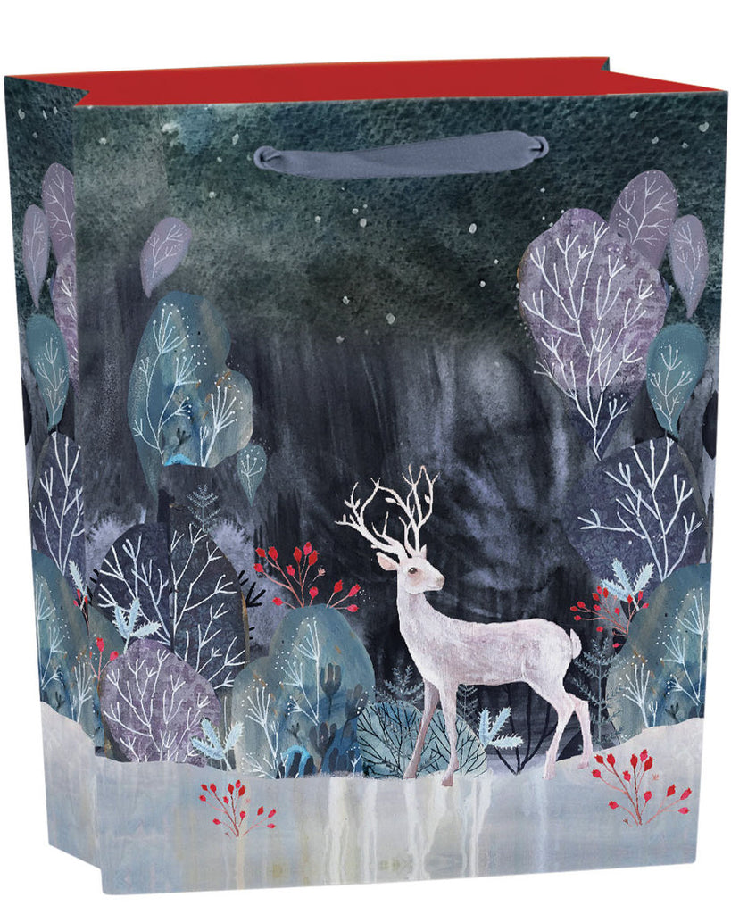 Roger la Borde Silver Stag Medium Gift Bag featuring artwork by Kendra Binney