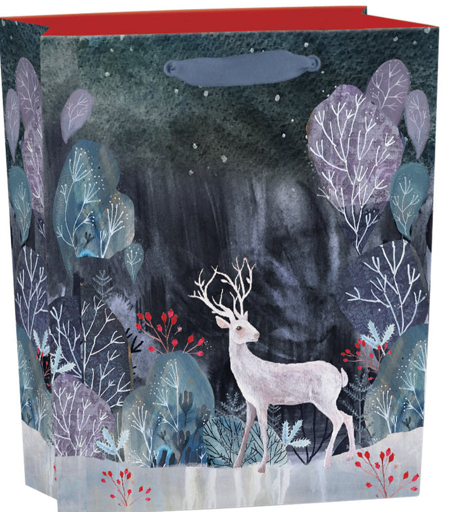 Roger la Borde Silver Stag Small Gift Bag featuring artwork by Kendra Binney