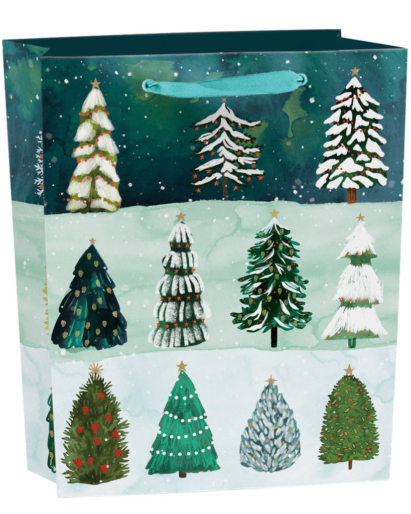 Roger la Borde Festive Trees Medium Gift Bag featuring artwork by Katie Vernon