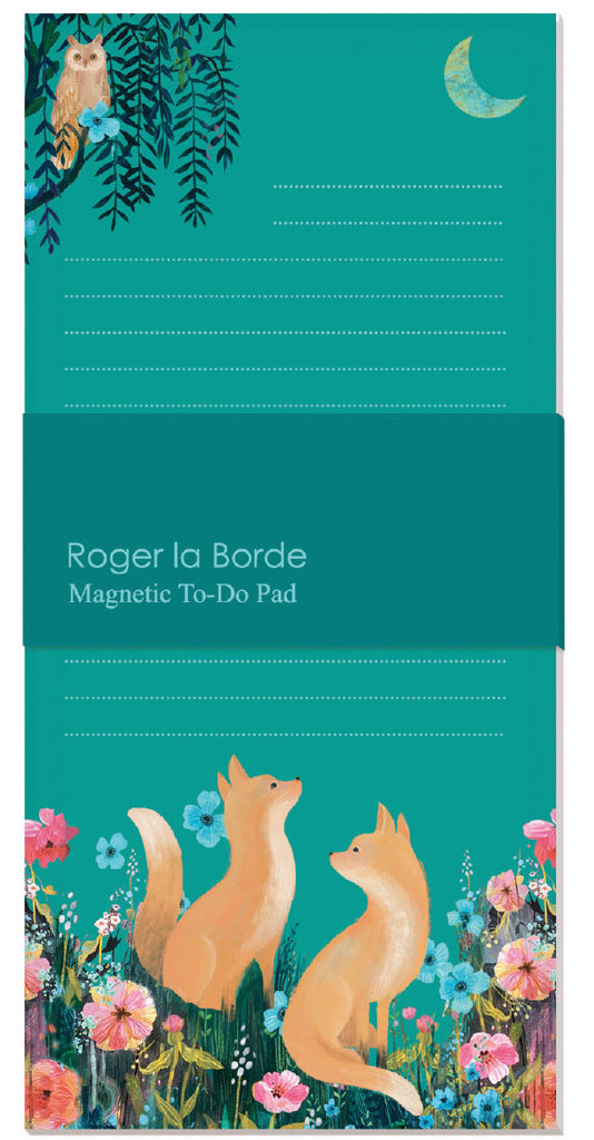 Roger la Borde Moonlit Meadow Magnet Notepad featuring artwork by Kendra Binney
