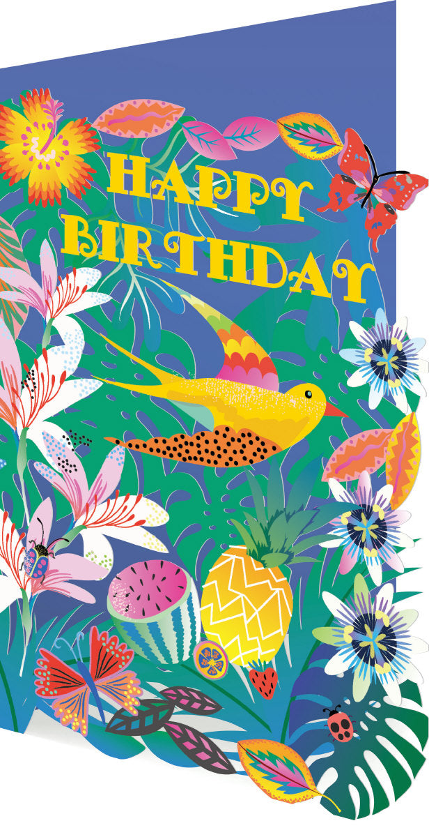 Roger la Borde Tropical Lasercut card featuring artwork by Roger la Borde