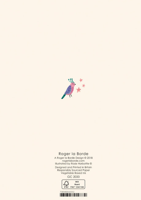 Roger la Borde Over the Rainbow Greeting card featuring artwork by Rosie Harbottle