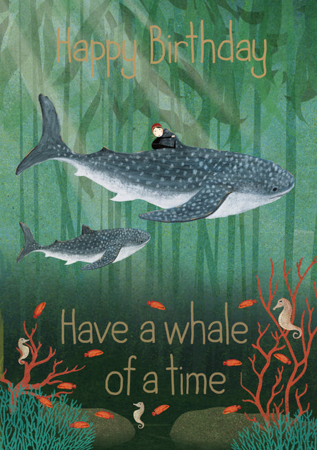 Roger la Borde Whale Song Greeting card featuring artwork by Katherine Quinn