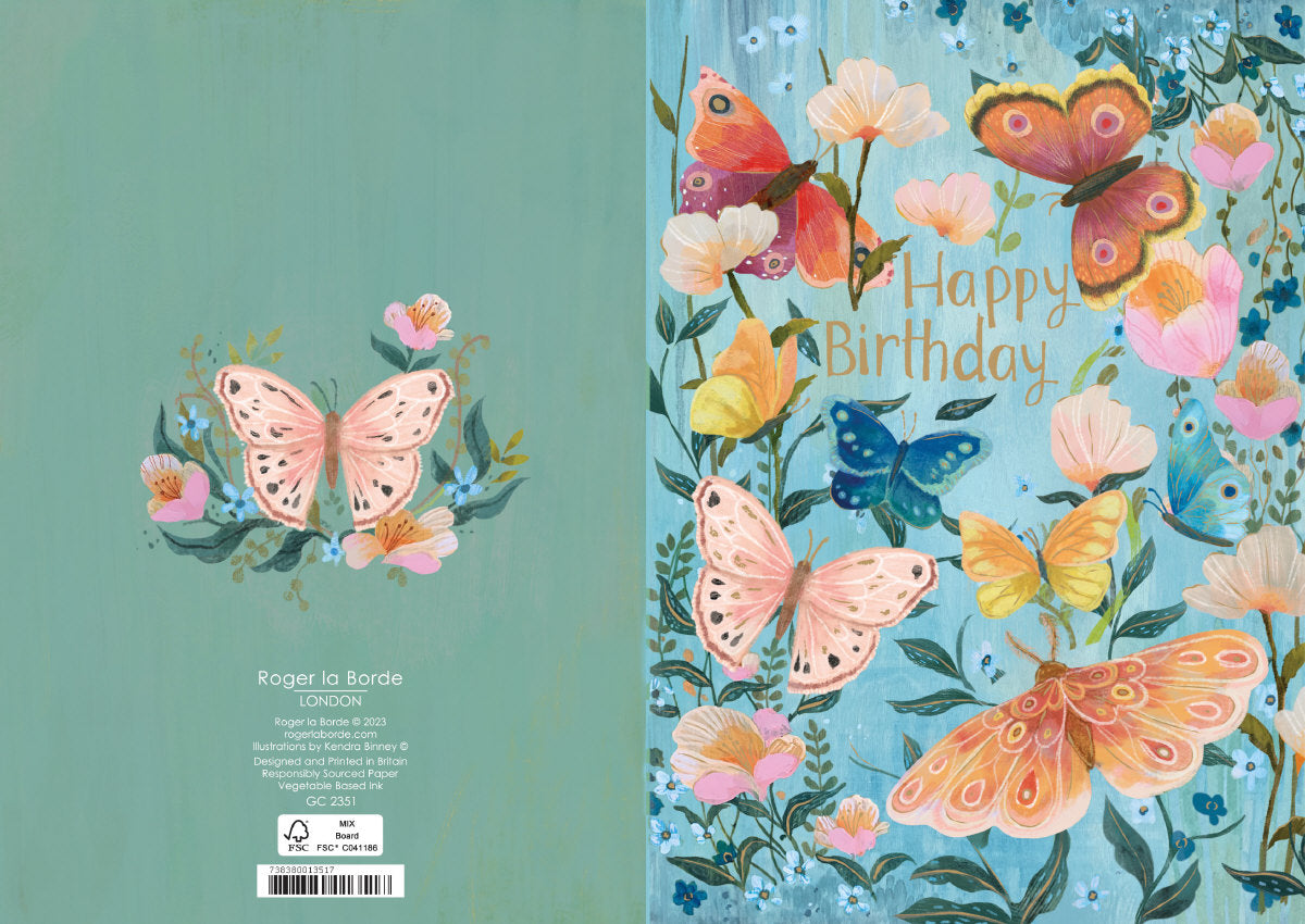 Roger la Borde Butterfly Ball Greeting card featuring artwork by Kendra Binney