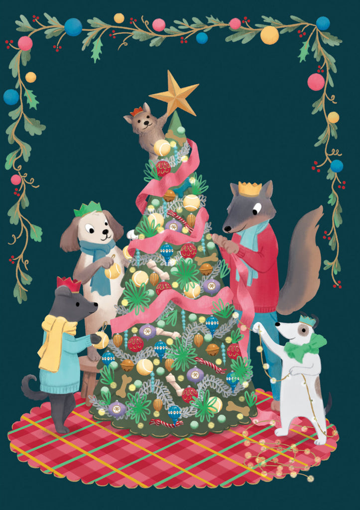 Roger la Borde Animal Crackers Standard Card Christmas featuring artwork by Jennifer M Potter