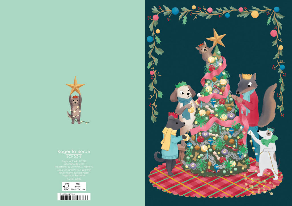 Roger la Borde Animal Crackers Standard Card Christmas featuring artwork by Jennifer M Potter