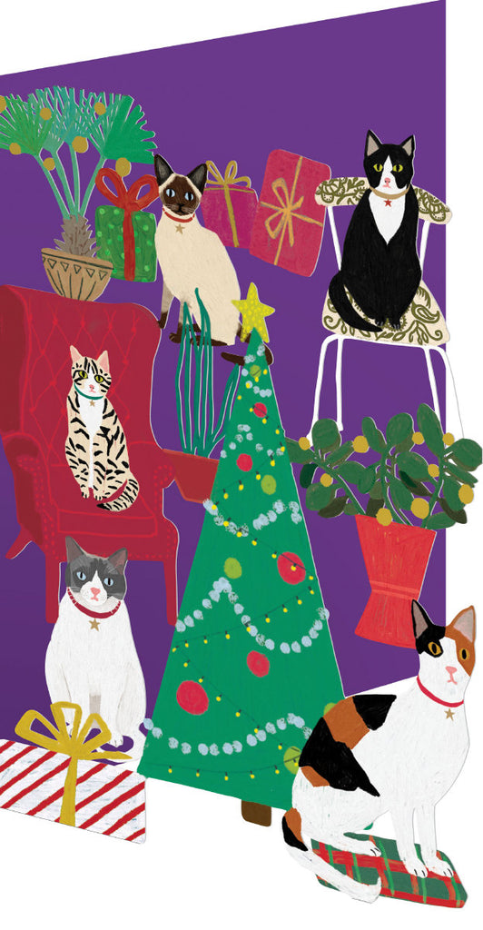 Roger la Borde Cat Palais Lasercut Christmas Card featuring artwork by Anne Bentley