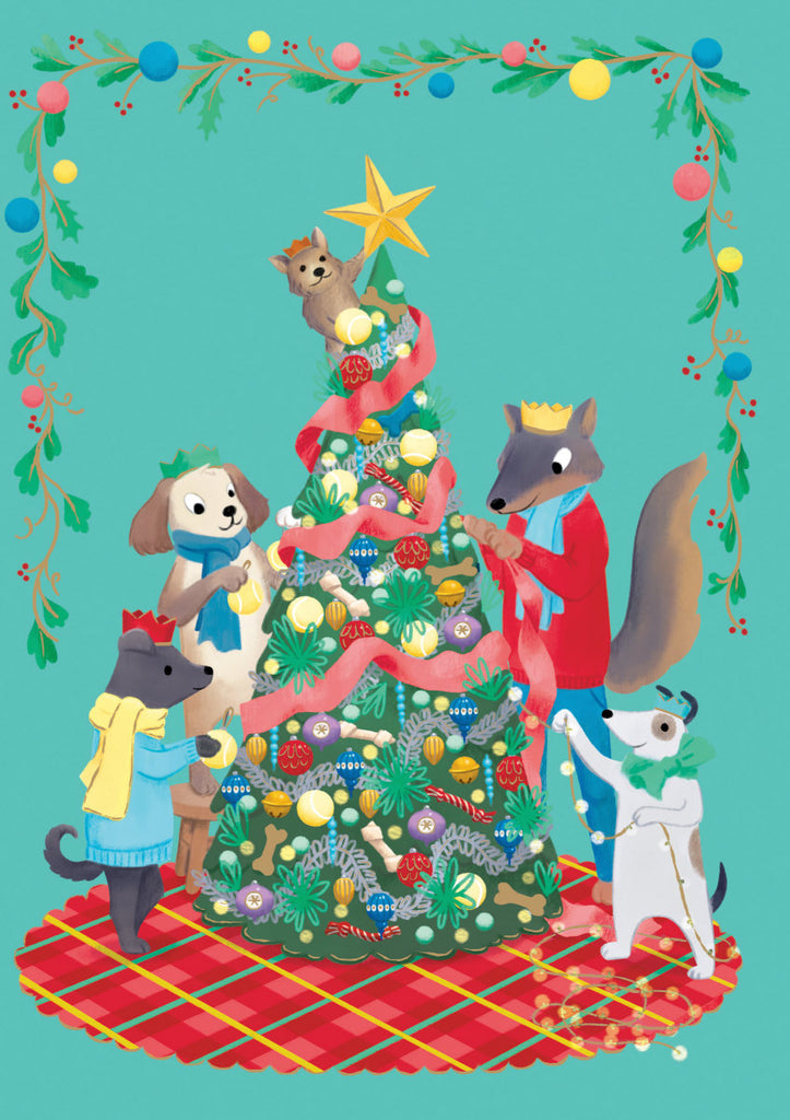 Roger la Borde Animal Crackers Standard Christmas Card featuring artwork by Jennifer M Potter