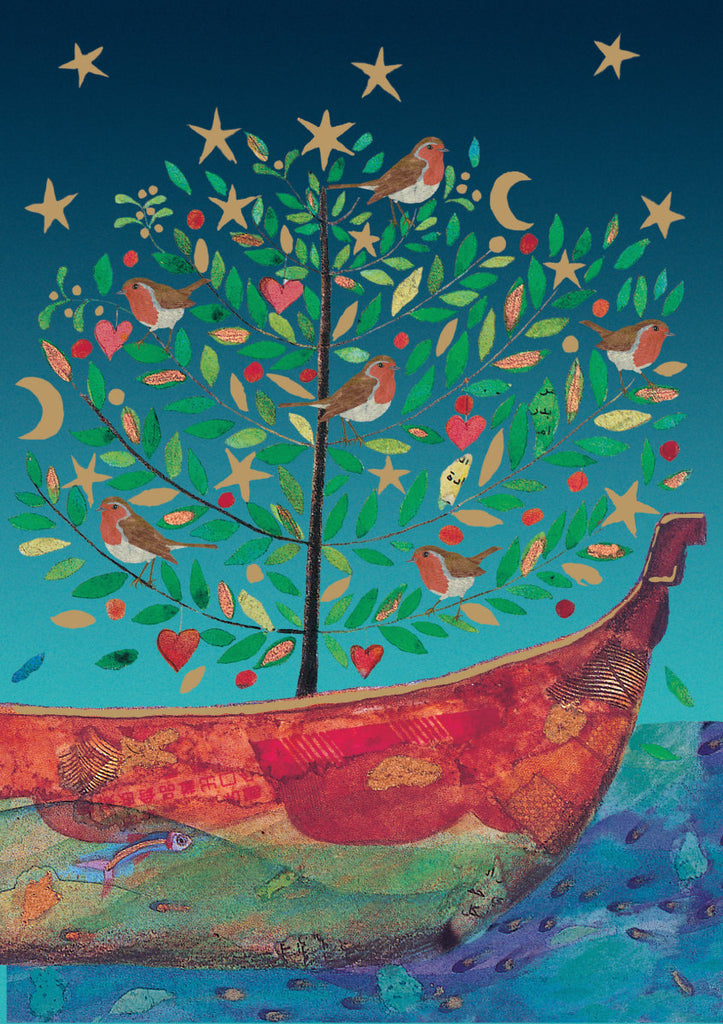 Roger la Borde Christmas Tree Standard Christmas Card featuring artwork by Jane Ray