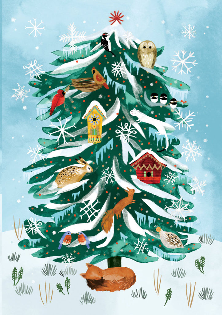 Roger la Borde Christmas Conifer Standard card featuring artwork by Katie Vernon