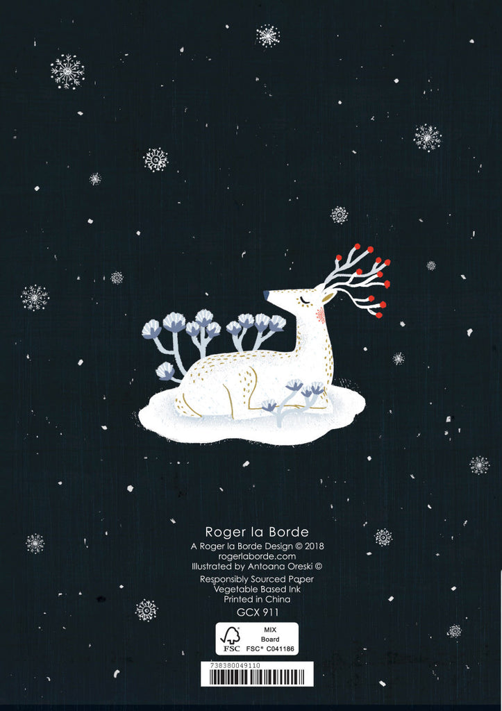 Roger la Borde Frosty Forest Greeting card featuring artwork by Antoana Oreski