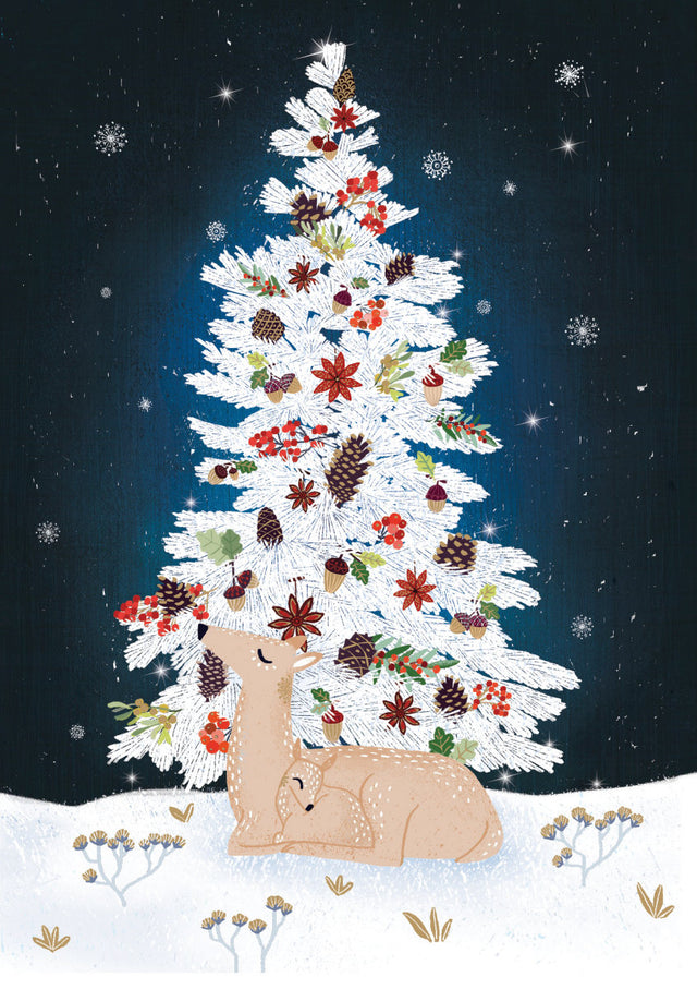 Roger la Borde Frosty Forest Greeting card featuring artwork by Antoana Oreski