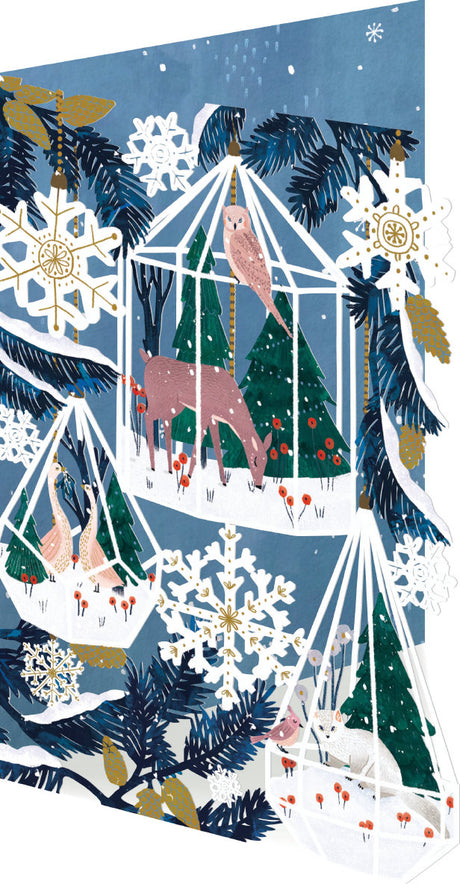 Roger la Borde Frosty Forest Lasercut card featuring artwork by Antoana Oreski