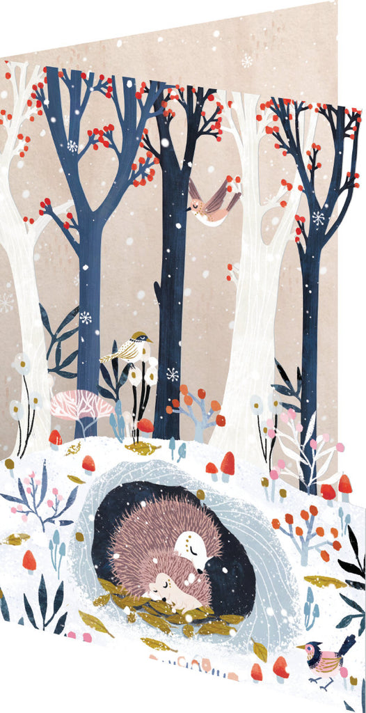 Roger la Borde Frosty Forest Lasercut card featuring artwork by Antoana Oreski