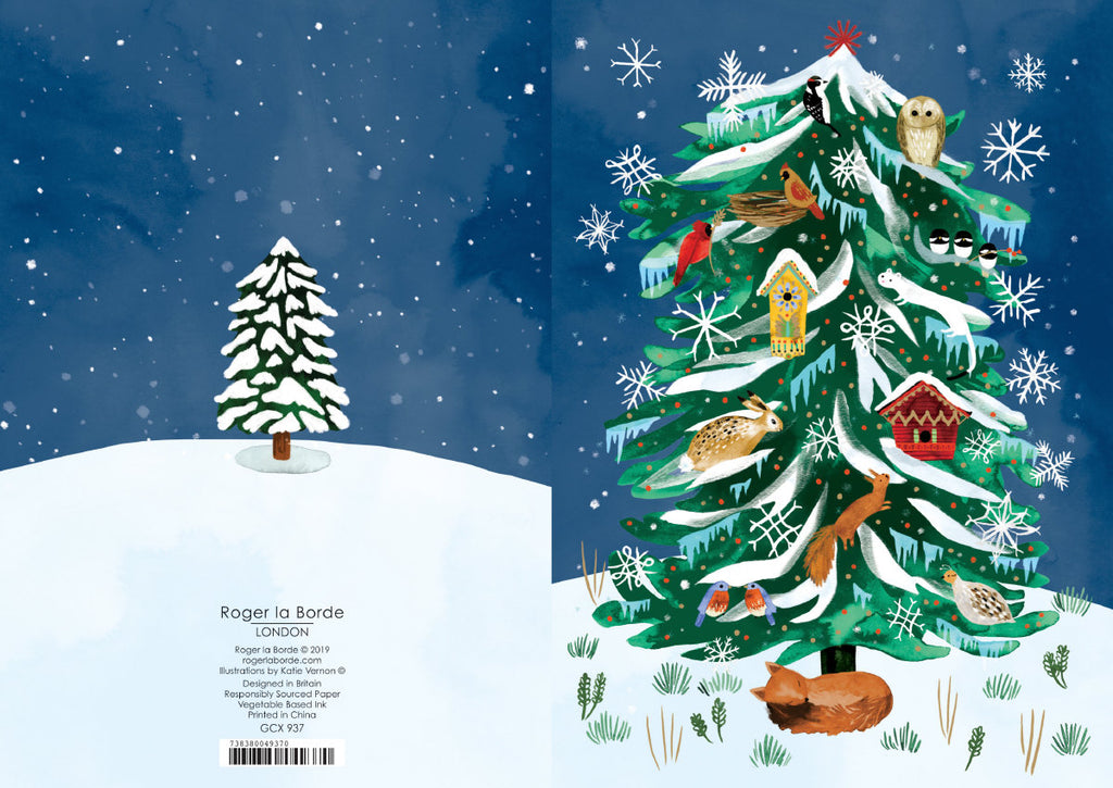 Roger la Borde Christmas Conifer Greeting card featuring artwork by Katie Vernon