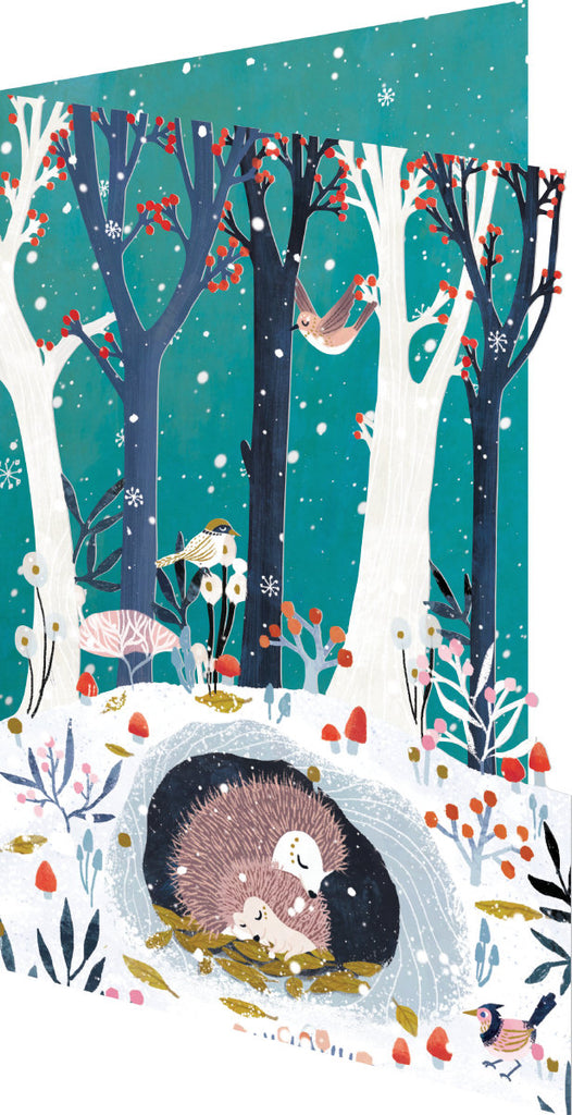 Roger la Borde Frosty Forest Lasercut Card Christmas featuring artwork by Antoana Oreski