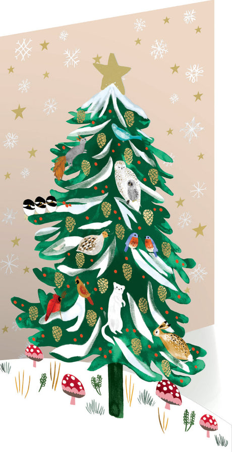 Roger la Borde Christmas Conifer Lasercut Christmas Card featuring artwork by Katie Vernon