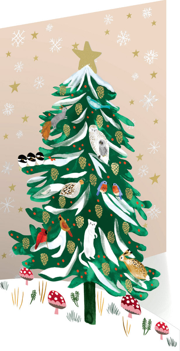 Roger la Borde Christmas Conifer Lasercut card featuring artwork by Katie Vernon