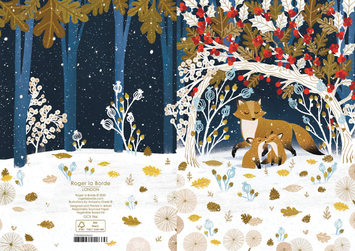 Roger la Borde Frosty Forest Greeting card featuring artwork by Antoana Oreski