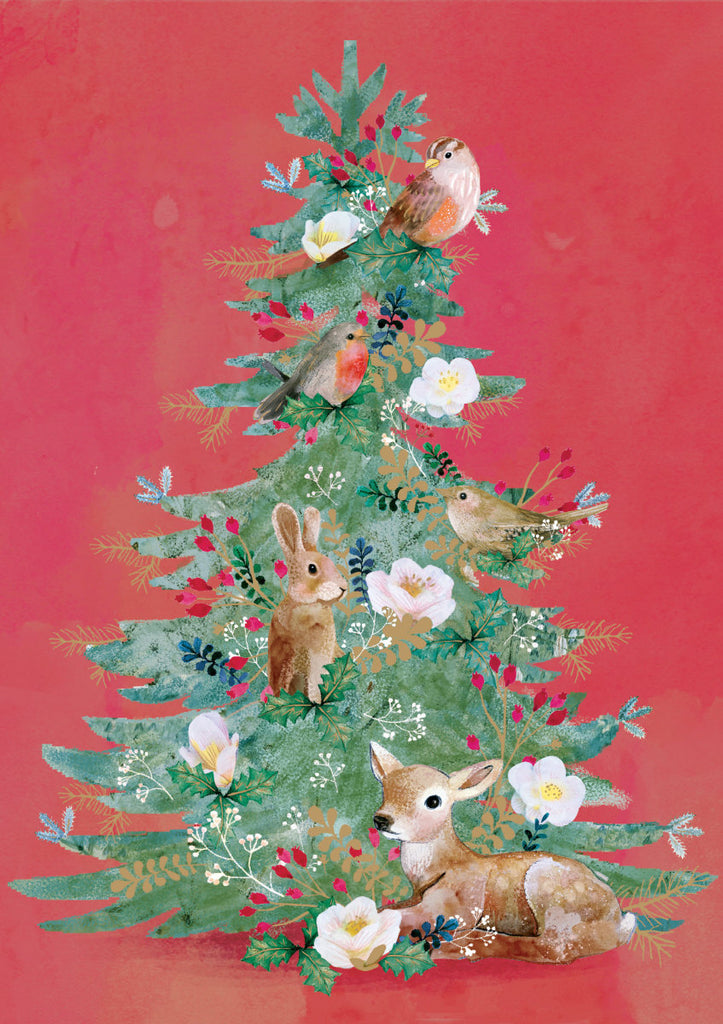 Roger la Borde Christmas Tree Greeting Card featuring artwork by Kendra Binney