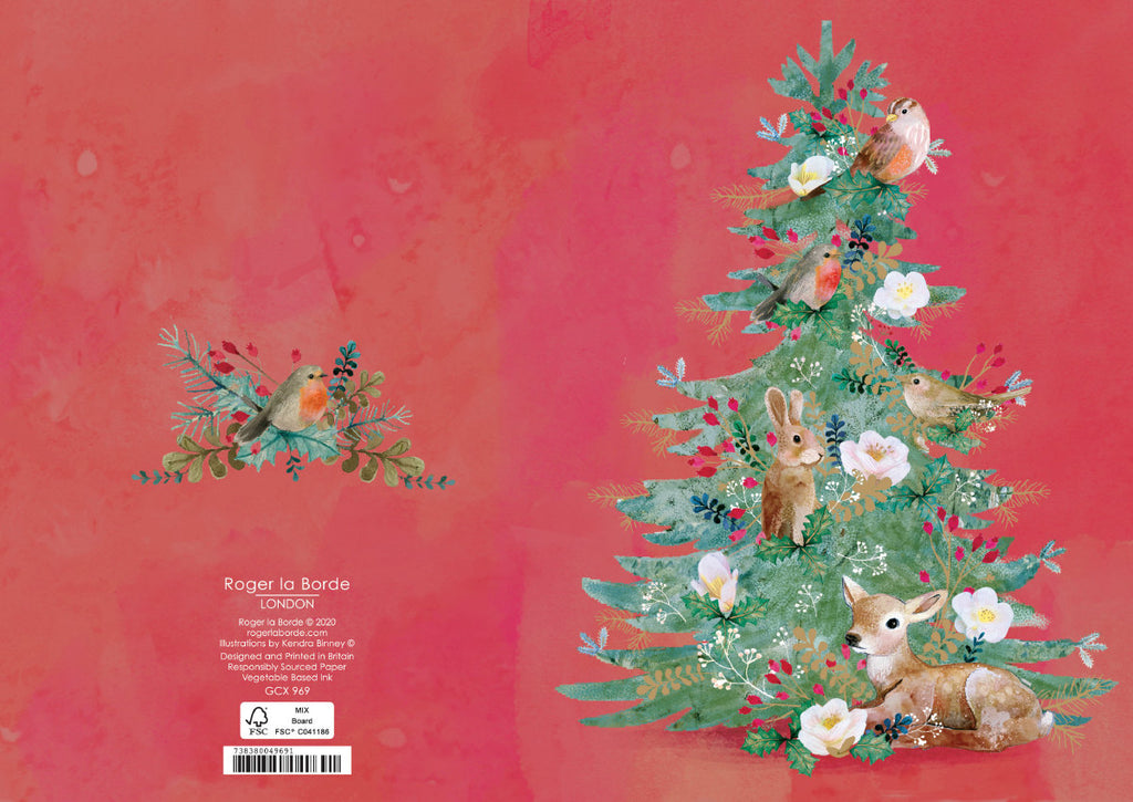 Roger la Borde Christmas Tree Greeting Card featuring artwork by Kendra Binney