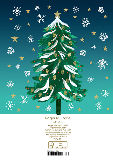 Roger la Borde Christmas Conifer Standard card featuring artwork by Katie Vernon