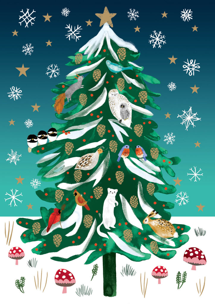 Roger la Borde Christmas Conifer Standard card featuring artwork by Katie Vernon