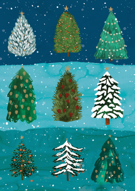 Roger la Borde Christmas Conifer Standard card featuring artwork by Katie Vernon