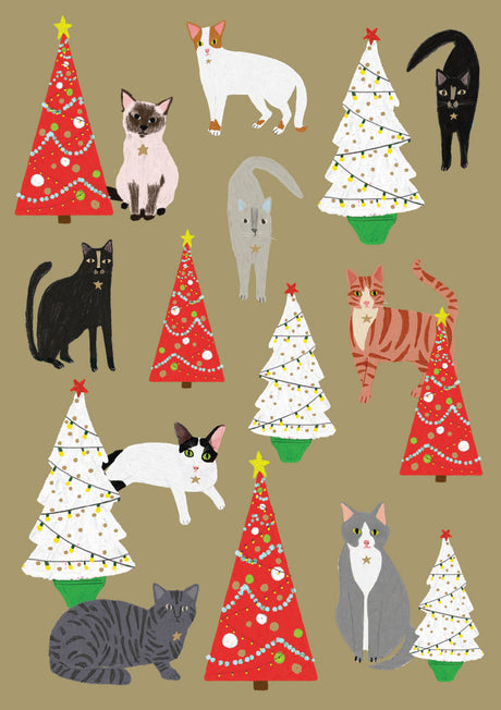 Roger la Borde Cat and Dog Palais Greeting Card featuring artwork by Anne Bentley