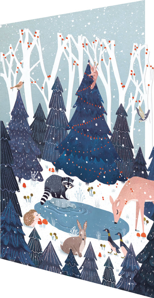Roger la Borde Hollow Tree Hideaway Lasercut Christmas Card featuring artwork by Antoana Oreski