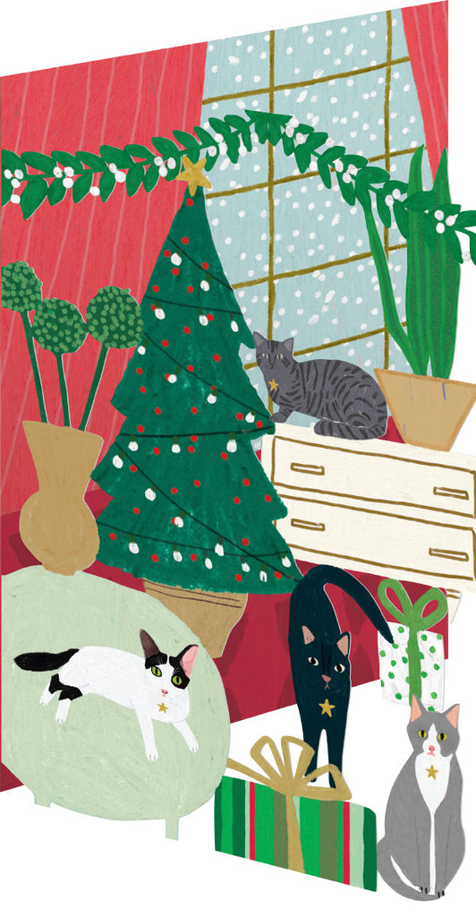 Roger la Borde Cat and Dog Palais Lasercut Greeting Card featuring artwork by Anne Bentley