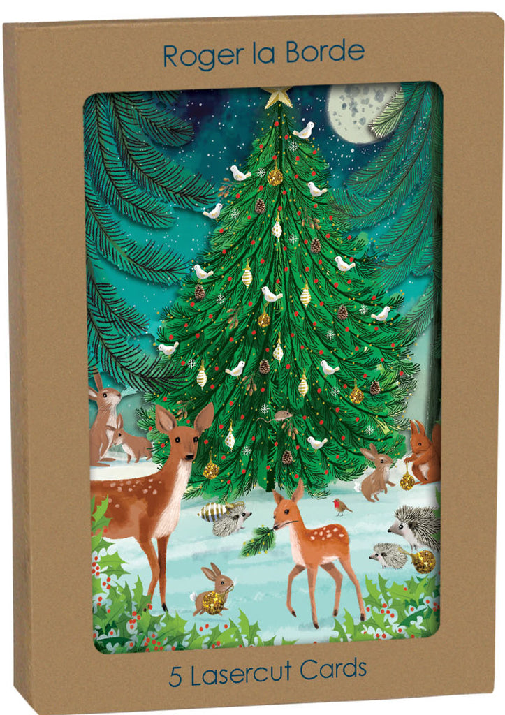 Roger la Borde Heart of the Forest Lasercut Christmas Card featuring artwork by Jane Newland