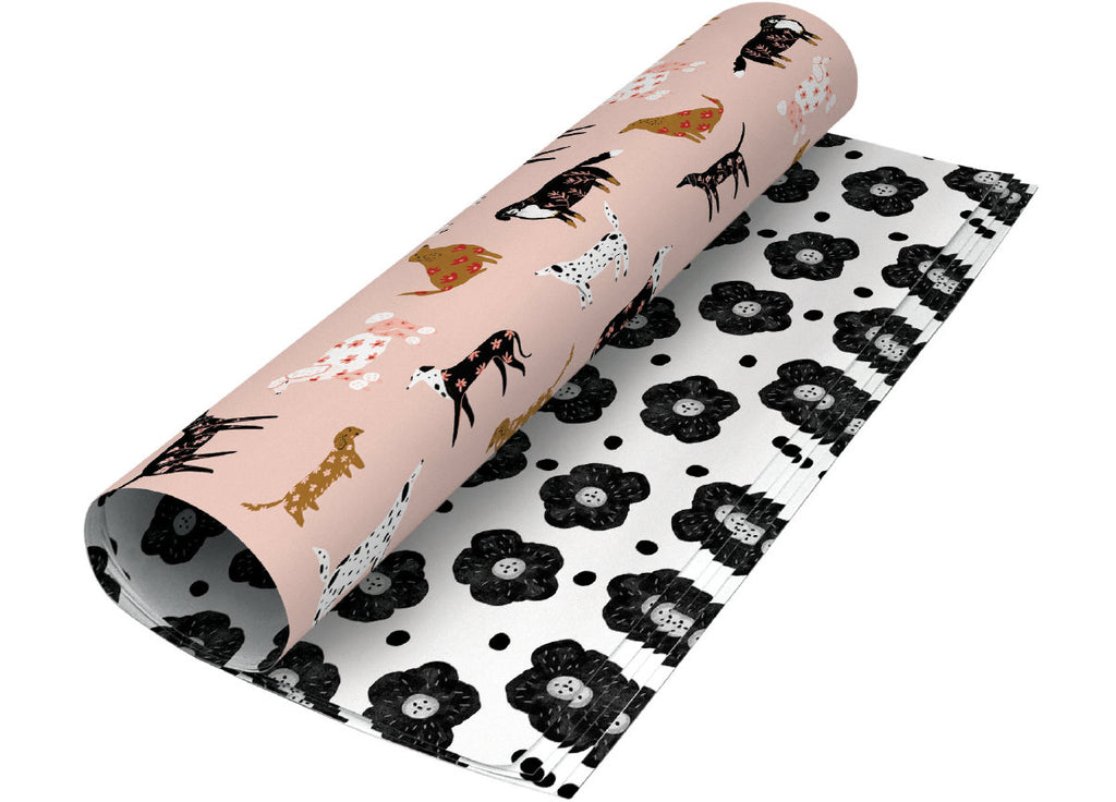 Roger la Borde Cinnamon and Ginger Reversible wrap featuring artwork by Holly Jolley