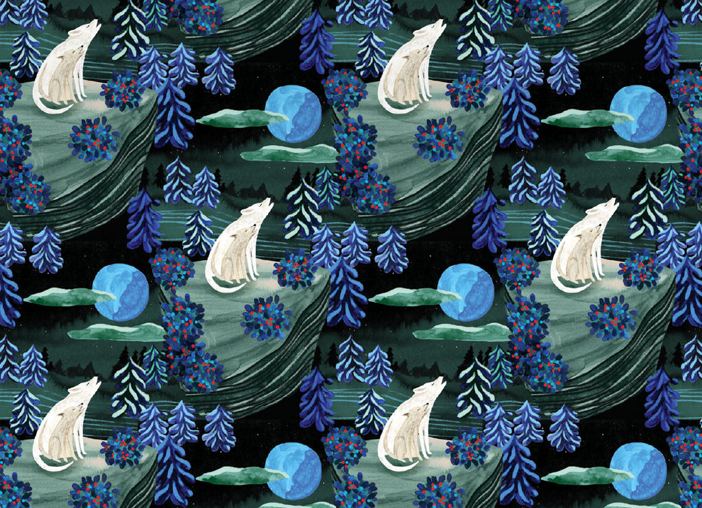 Roger la Borde By the Light of the Moon Reversible wrap featuring artwork by Katie Vernon