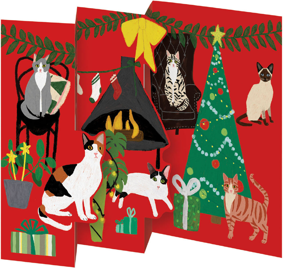 Roger la Borde Cat and Dog Palais Notecard Pack (5 tri-fold cards) featuring artwork by Anne Bentley