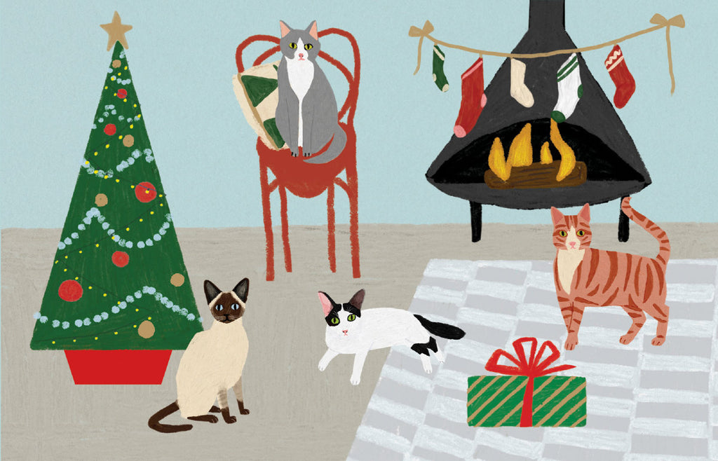 Roger la Borde Cat and Dog Palais Notecard pack featuring artwork by Anne Bentley