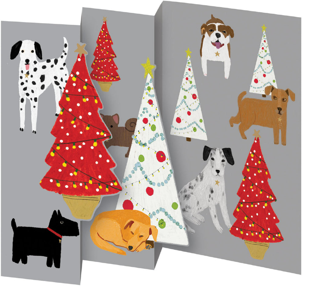 Roger la Borde Cat and Dog Palais Trifold Notecard featuring artwork by Anne Bentley