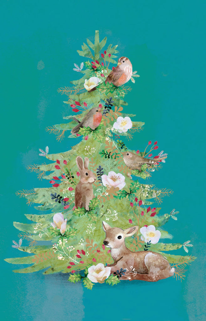 Roger la Borde Christmas Tree Notecard pack featuring artwork by Kendra Binney