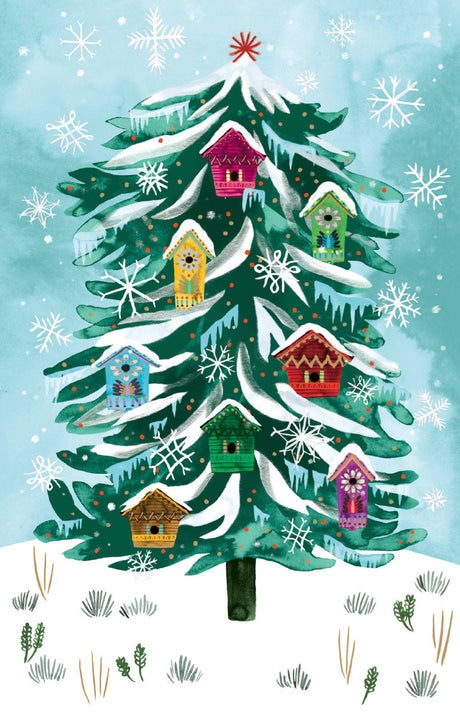 Roger la Borde Christmas Conifer Charity Notecard Pack featuring artwork by Katie Vernon