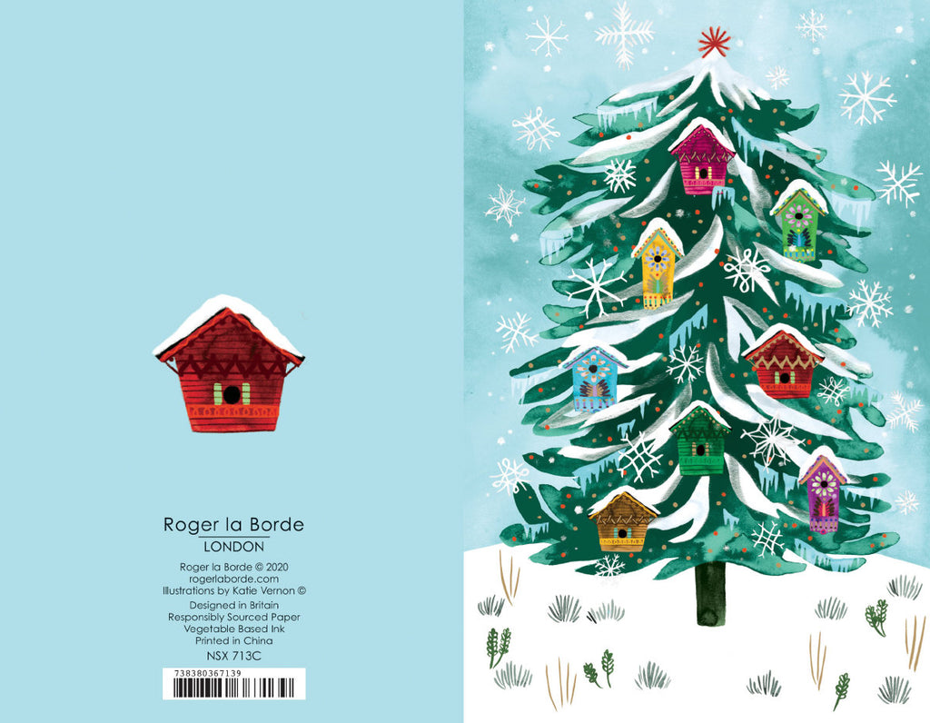 Roger la Borde Christmas Conifer Charity Notecard Pack featuring artwork by Katie Vernon