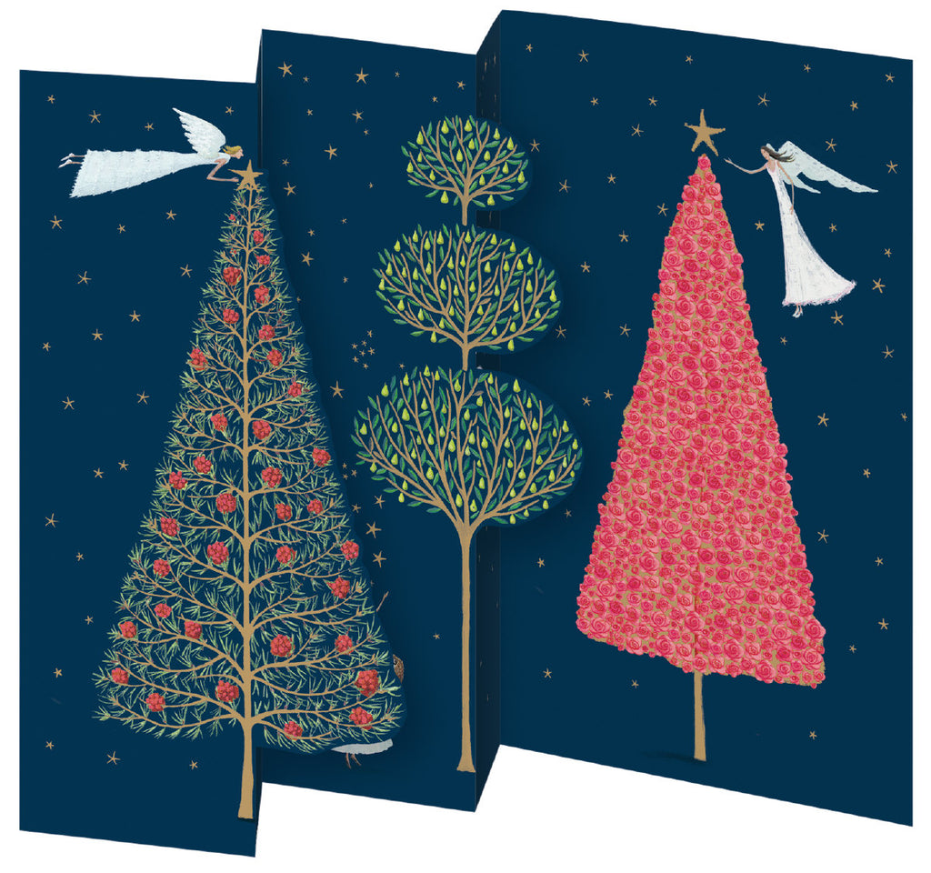 Roger la Borde Christmas Tree Trifold Notecard featuring artwork by Mary Claire Smith