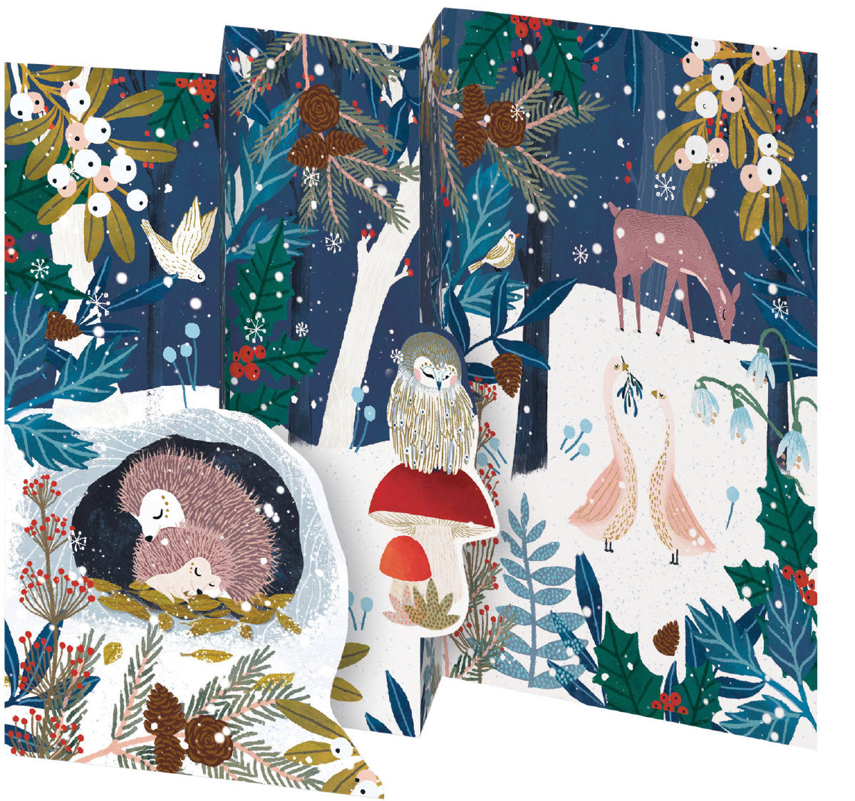 Roger la Borde Wild Wood Hideaway Tri-fold Notecard Pack featuring artwork by Antoana Oreski