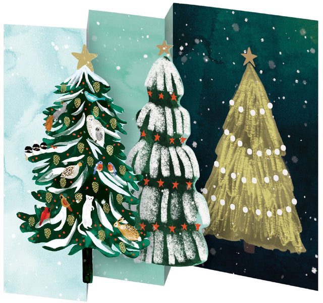 Roger la Borde Wild Winter Forest Tri-fold Card Pack featuring artwork by Katie Vernon